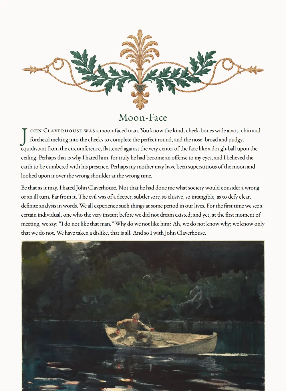 A page of Moon-Face, and Other Stories as set for this edition