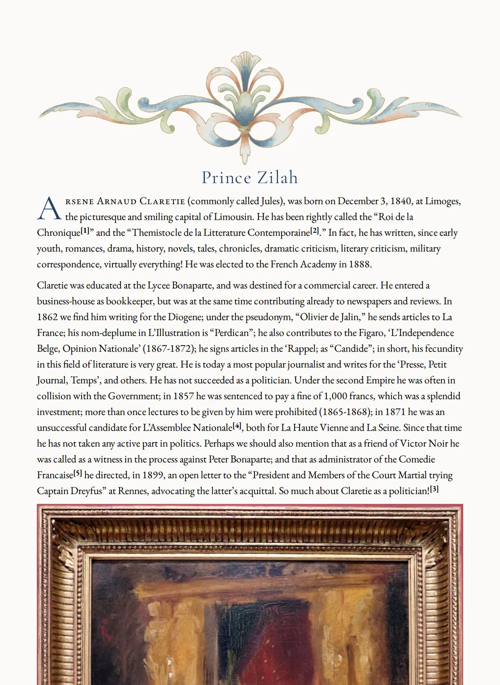 A page of Prince Zilah as set for this edition