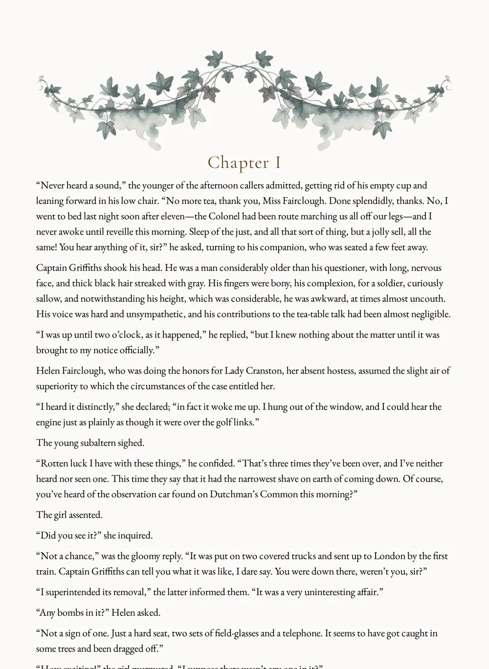 A page of The Zeppelin's Passenger as set for this edition