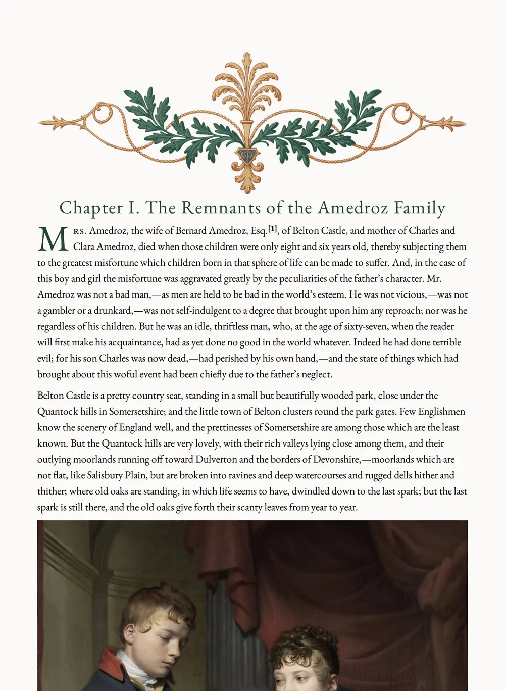 A page of The Belton Estate as set for this edition