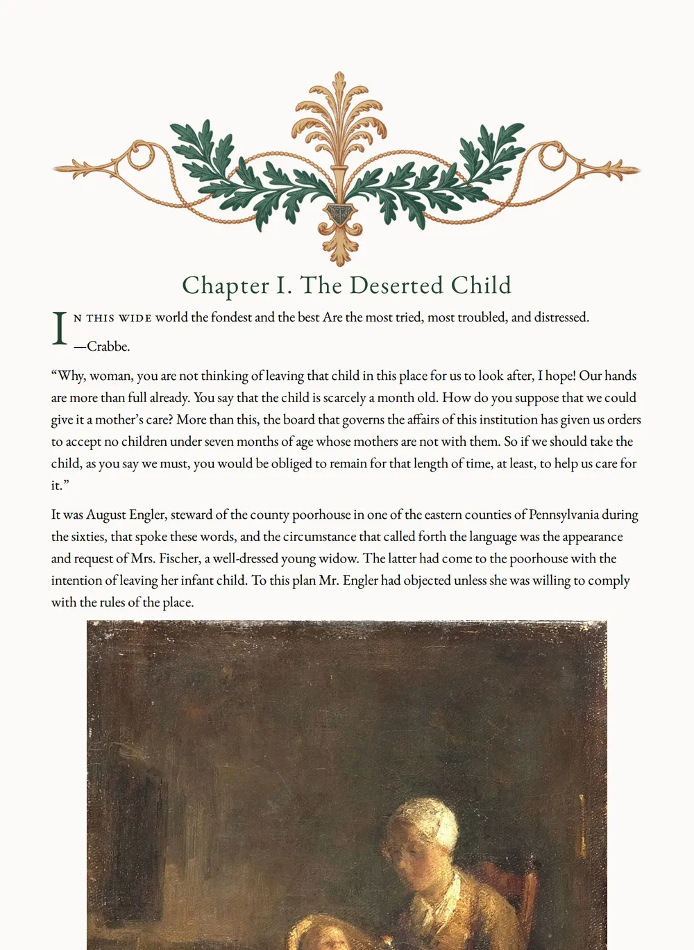 A page of The Poorhouse Waif and His Divine Teacher as set for this edition