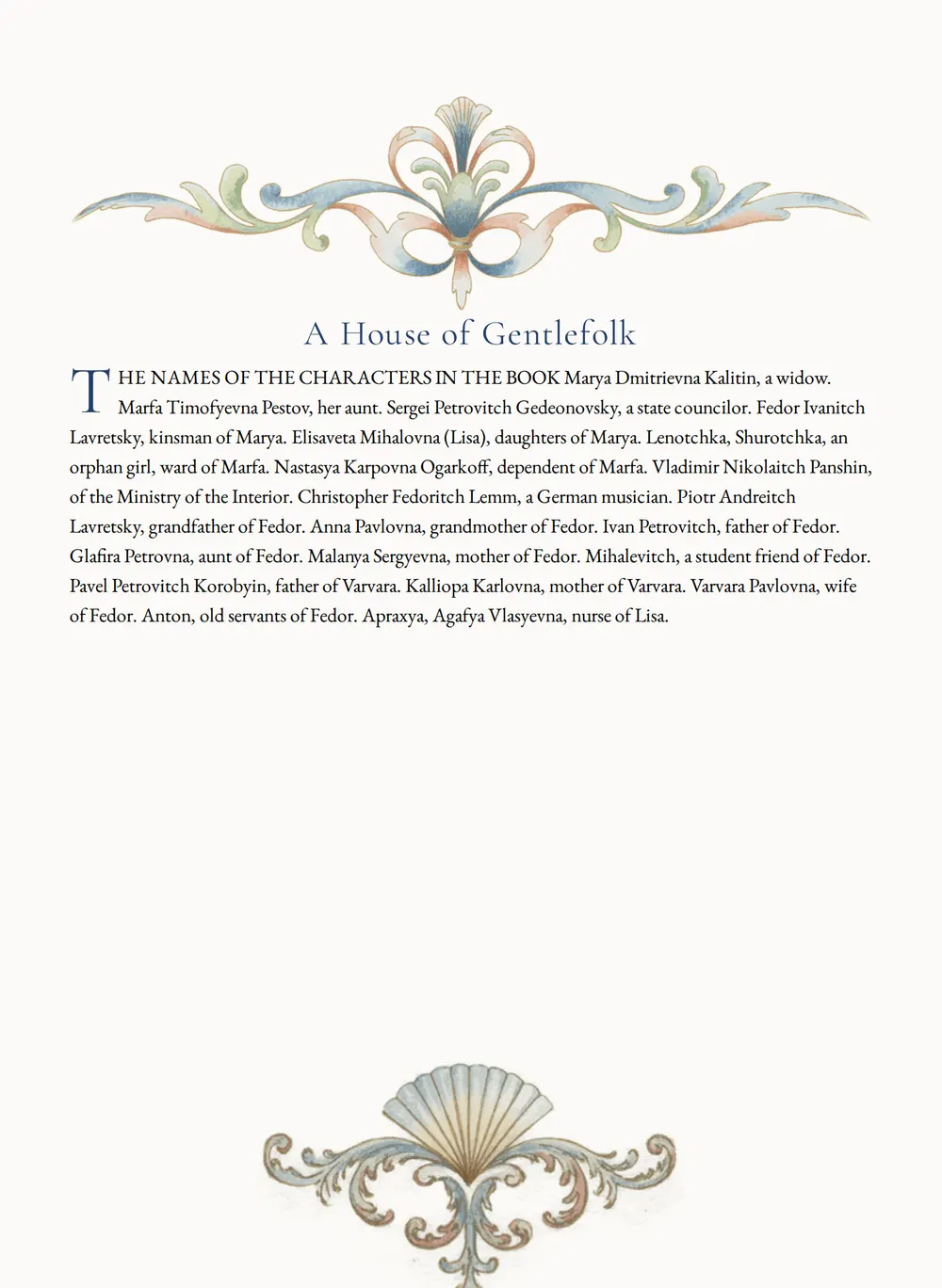 A page of A House of Gentlefolk as set for this edition