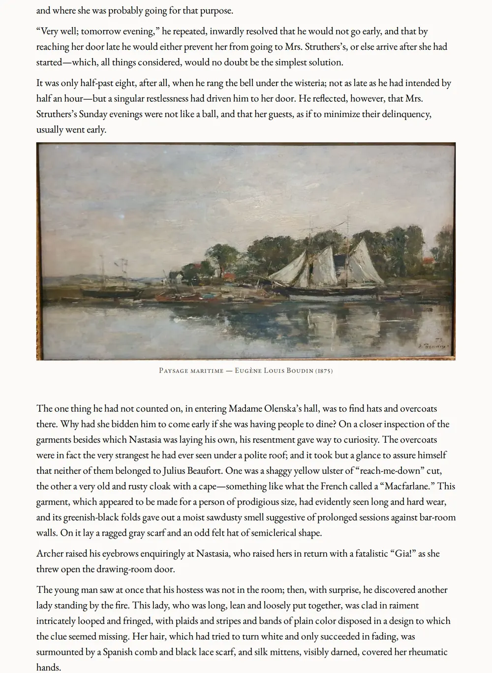 A page of The Age of Innocence as set for this edition