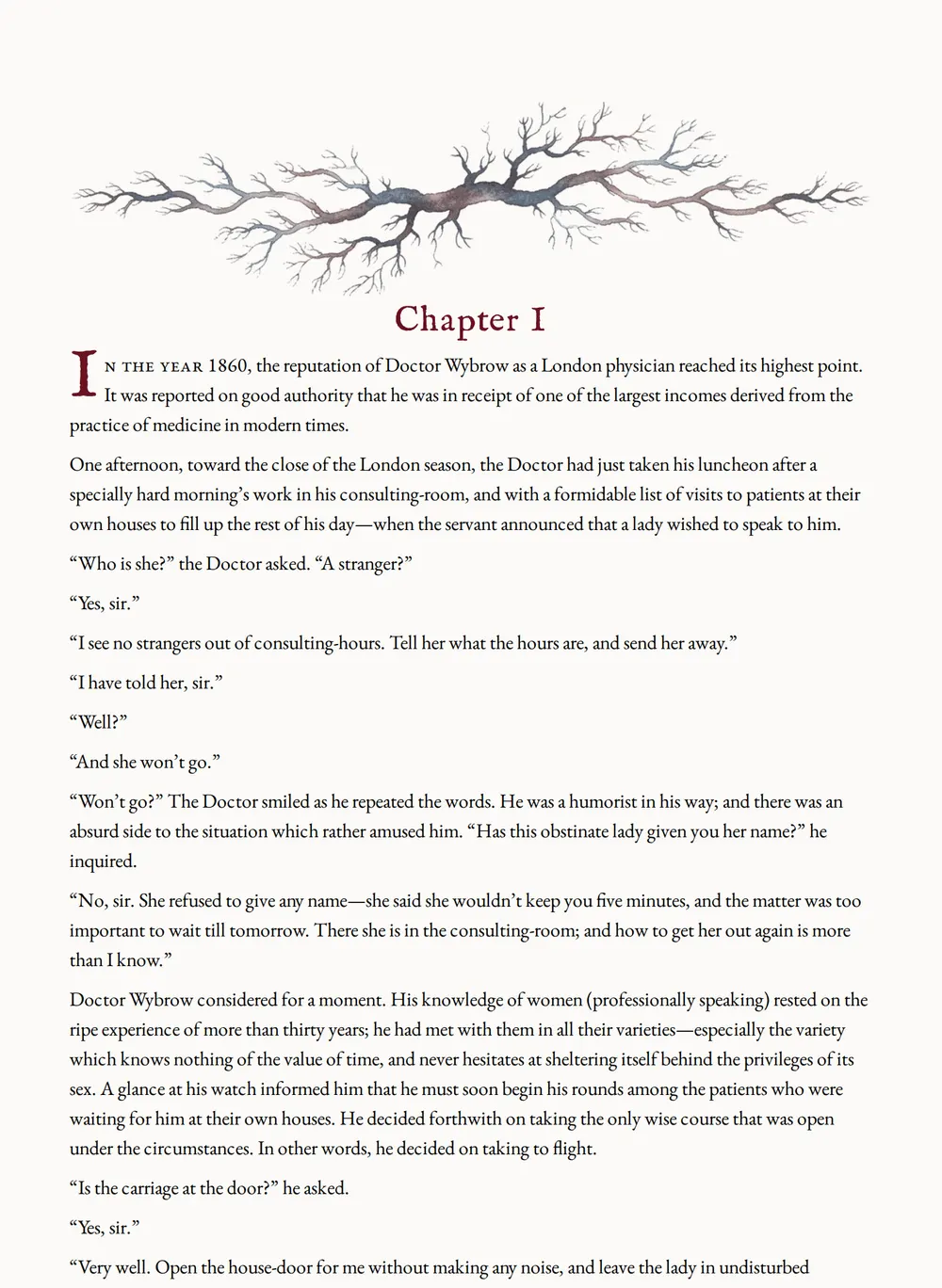 A page of The Haunted Hotel as set for this edition