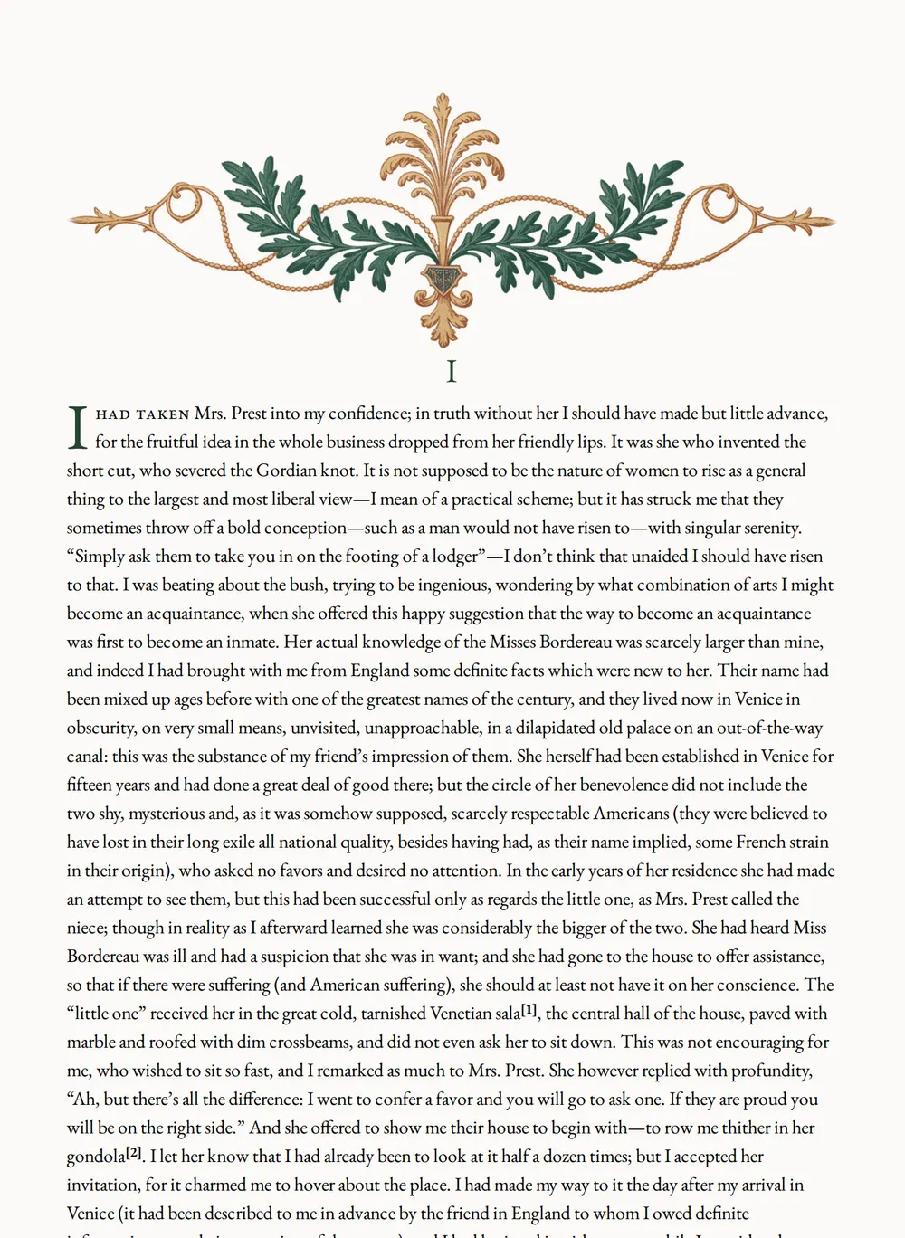 A page of The Aspern Papers as set for this edition