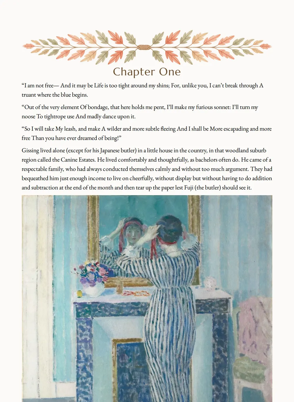 A page of Where the Blue Begins as set for this edition