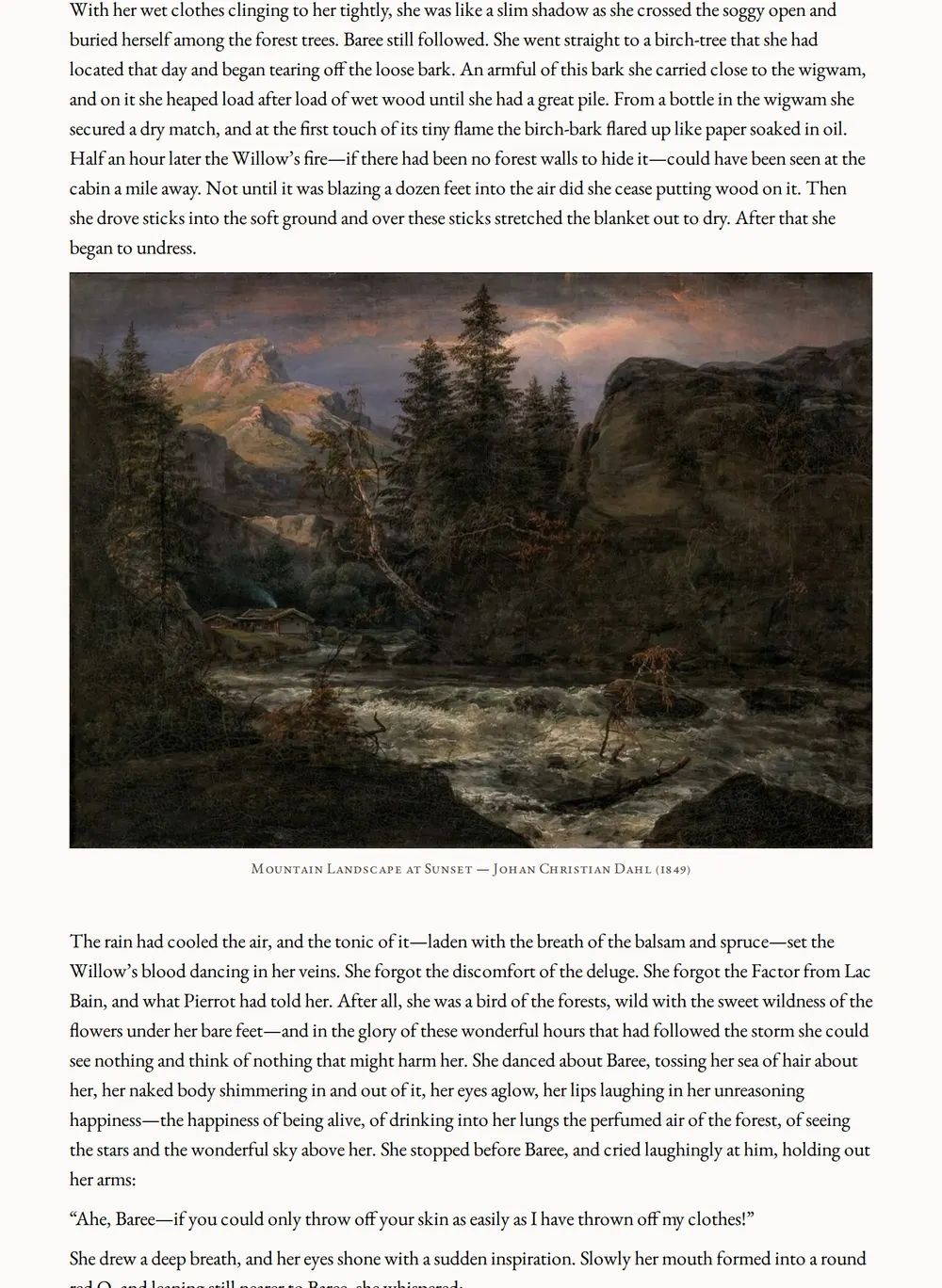 A page of Baree, Son of Kazan as set for this edition