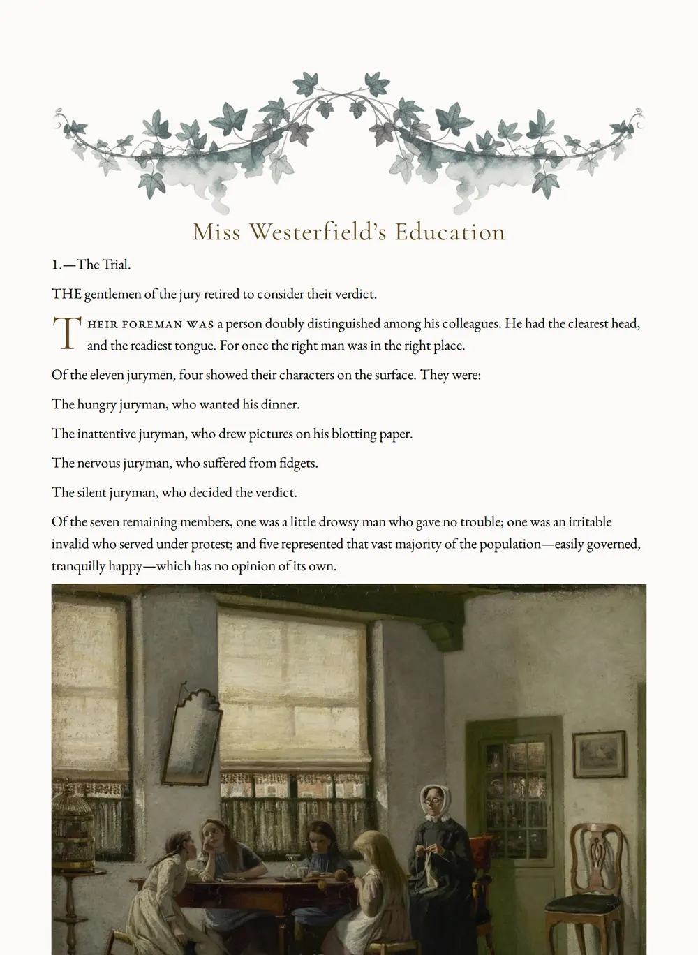 A page of The Evil Genius as set for this edition