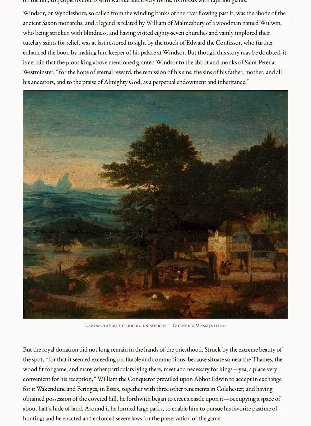 A page of Windsor Castle as set for this edition
