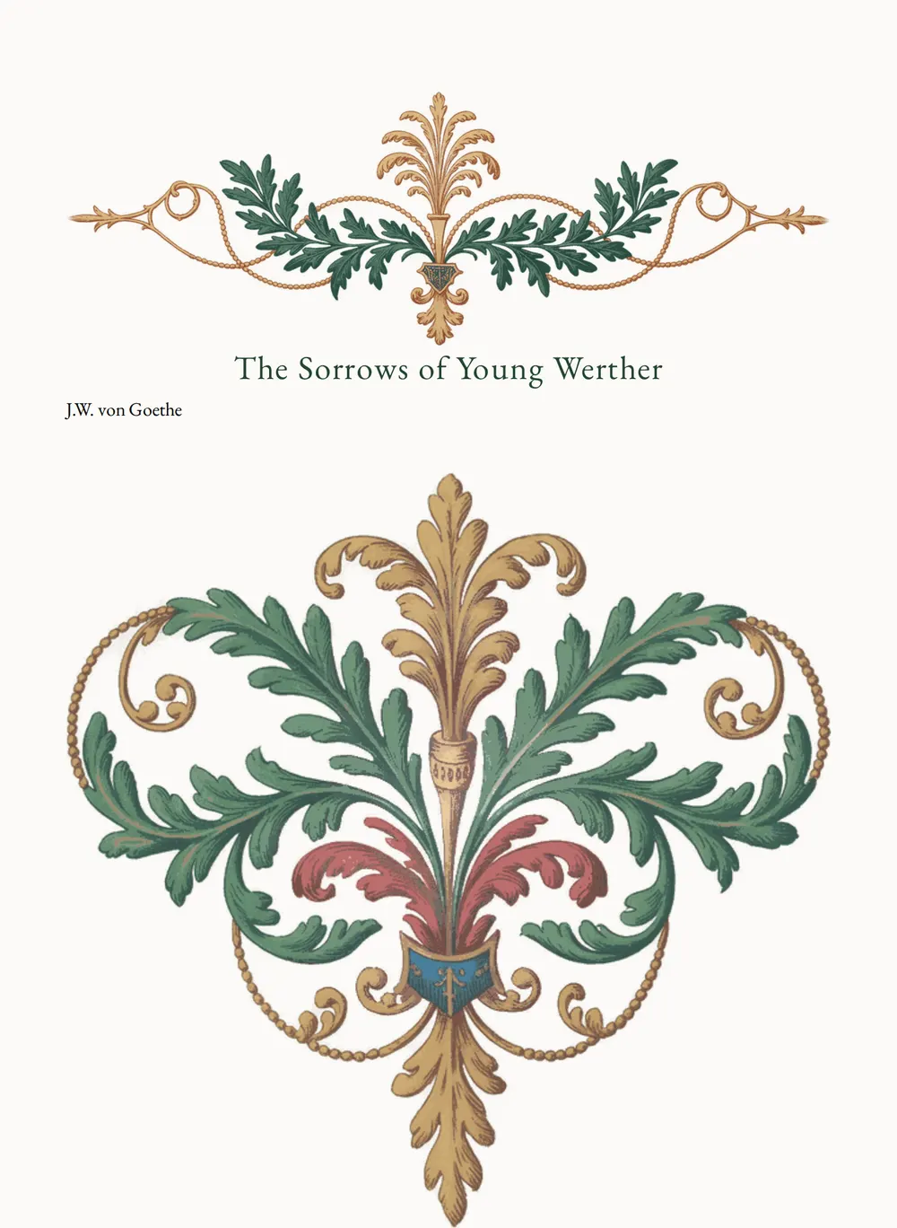 A page of The Sorrows of Young Werther as set for this edition