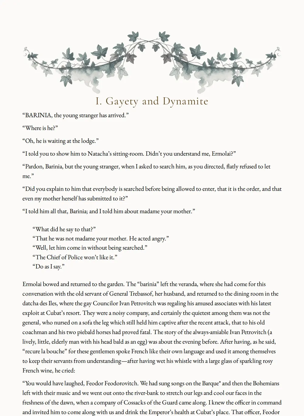 A page of The Secret of the Night as set for this edition