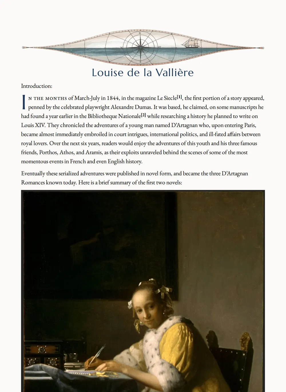 A page of Louise de la Vallière as set for this edition