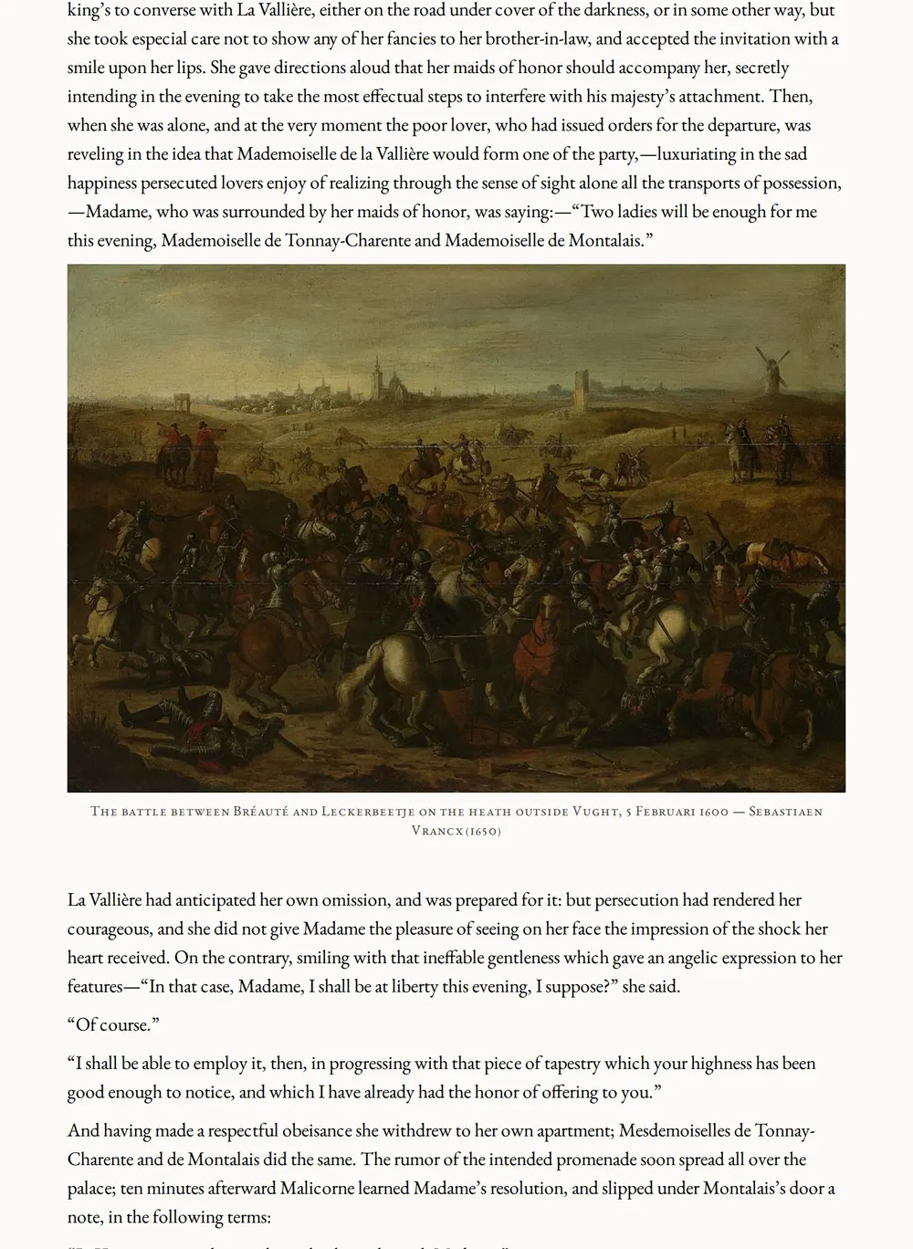 A page of Louise de la Vallière as set for this edition