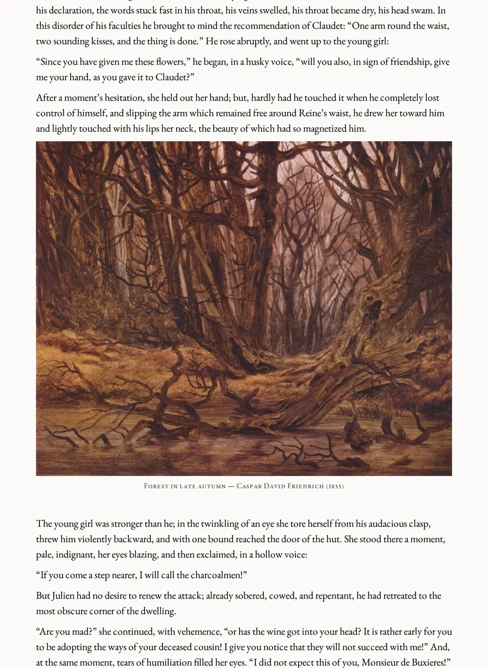 A page of A Woodland Queen as set for this edition