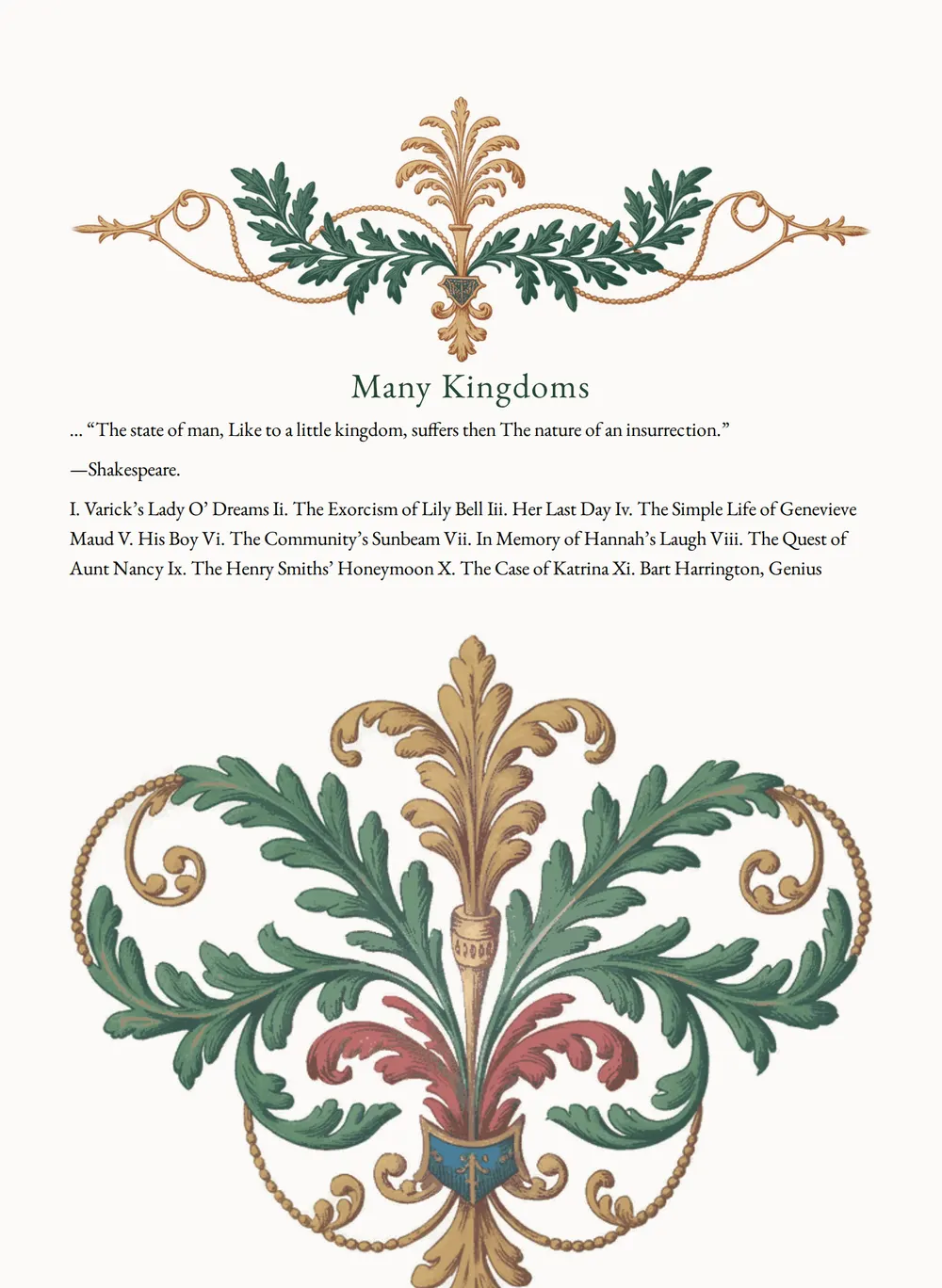 A page of Many Kingdoms as set for this edition