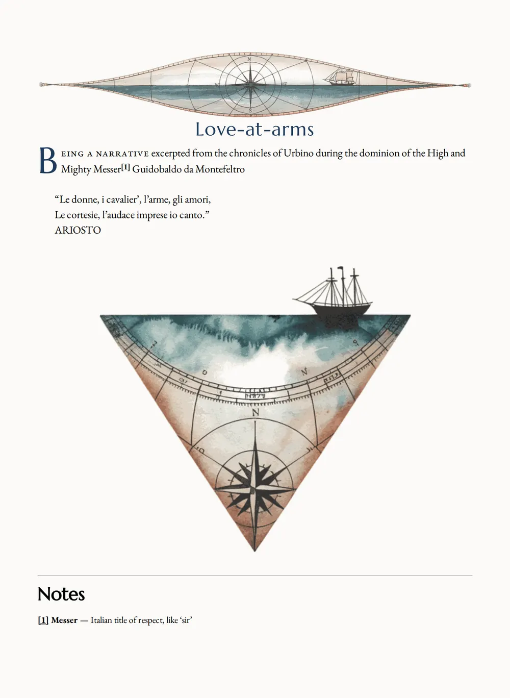 A page of Love-at-Arms as set for this edition