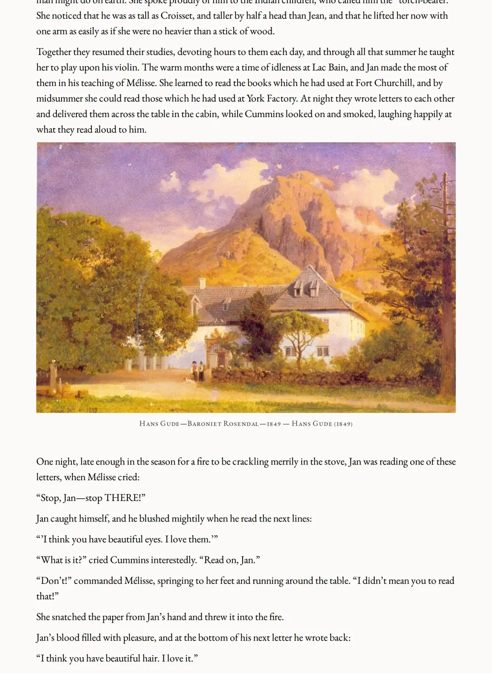 A page of The Honor of the Big Snows as set for this edition