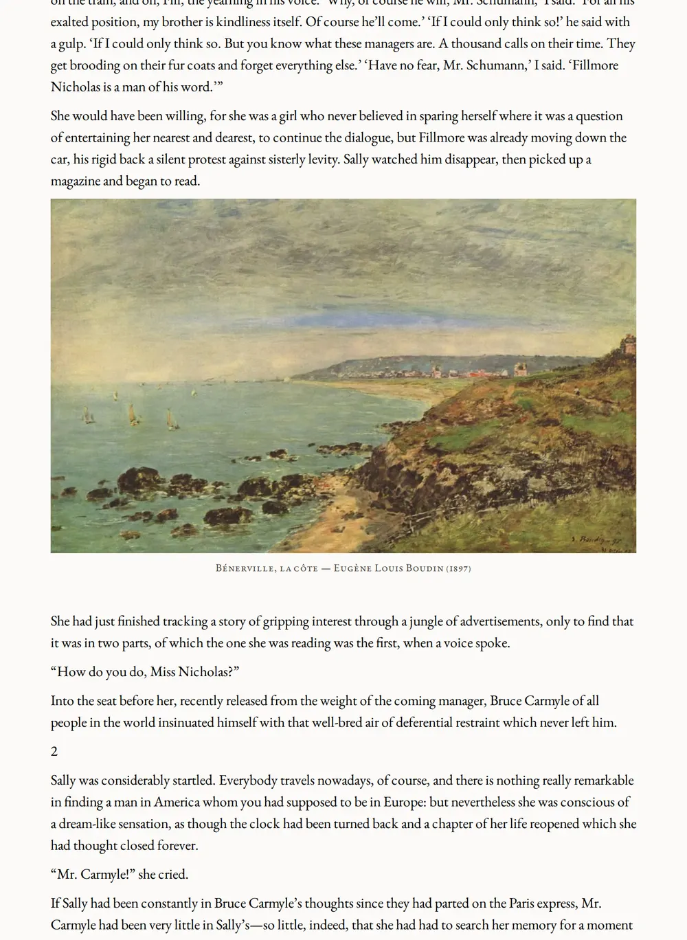 A page of The Adventures of Sally as set for this edition