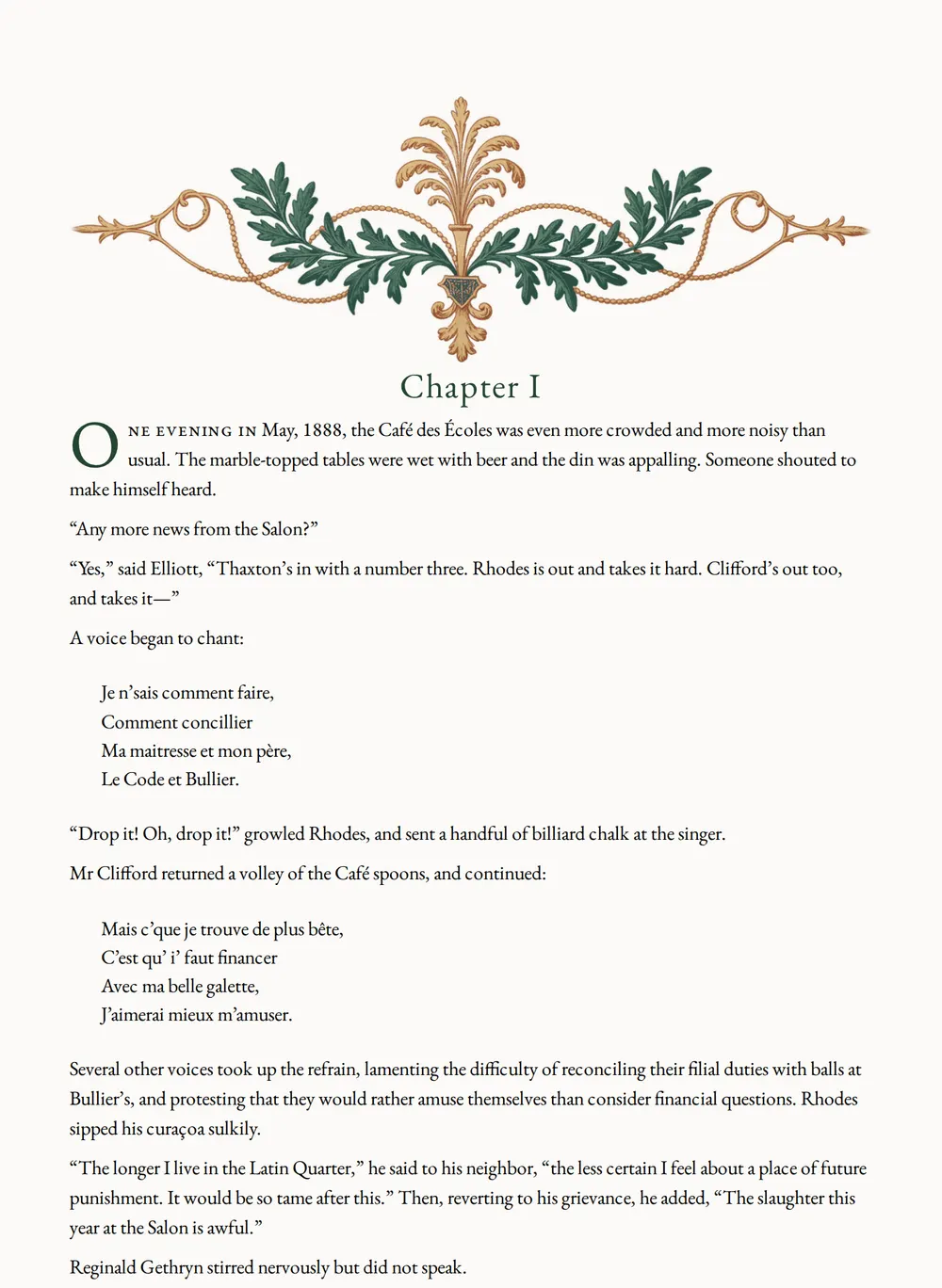 A page of In the Quarter as set for this edition