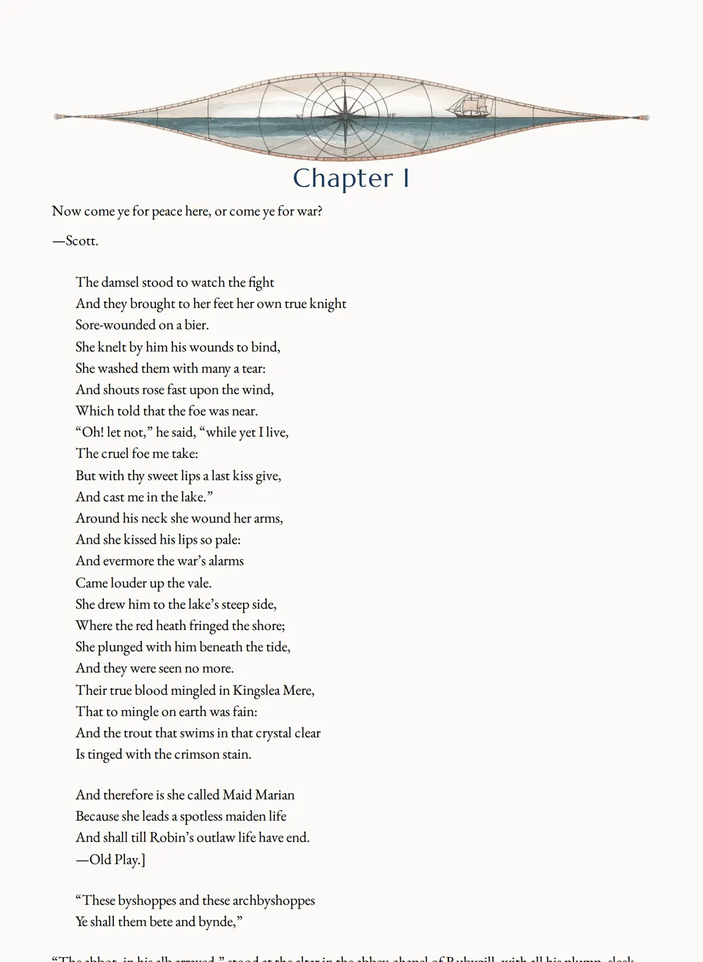 A page of Maid Marian as set for this edition