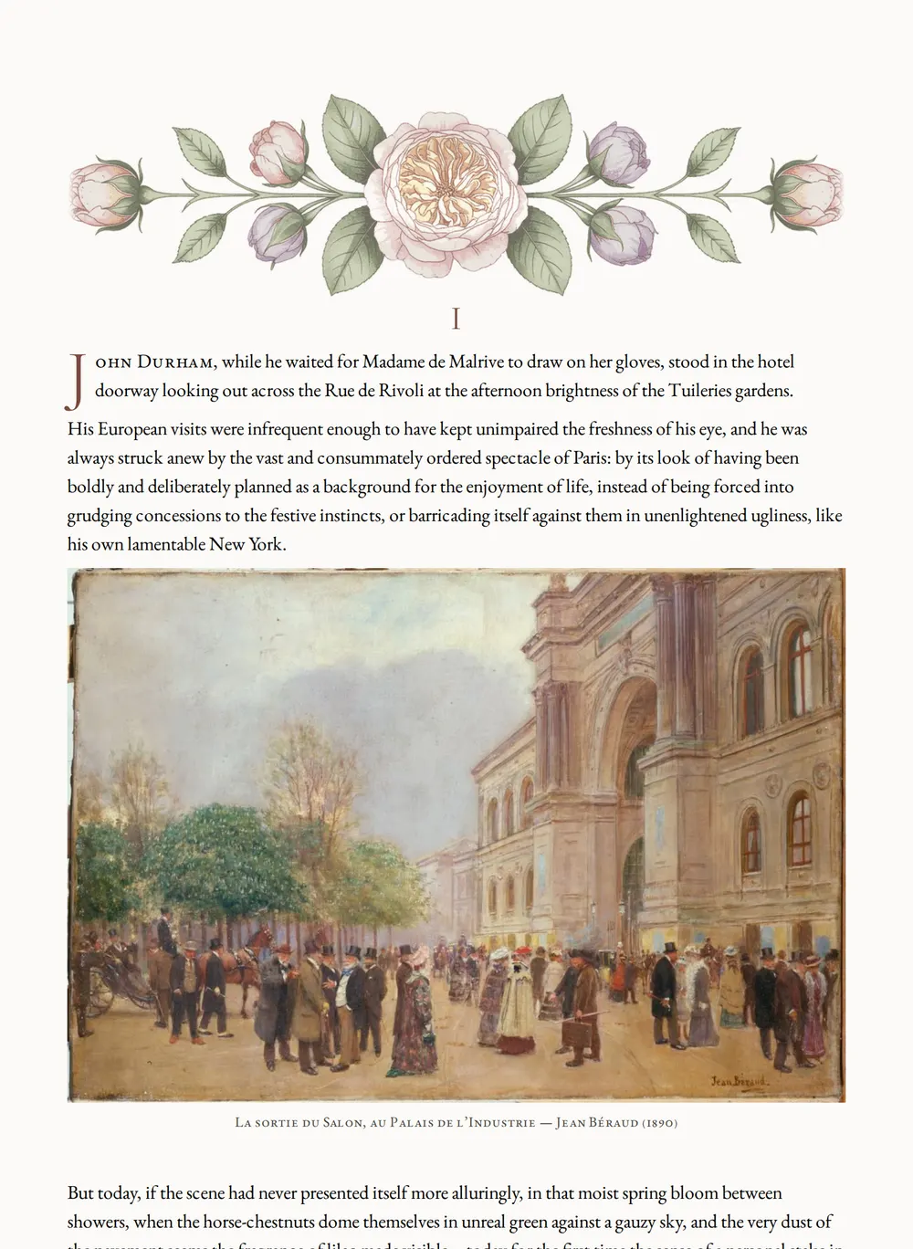 A page of Madame de Treymes as set for this edition