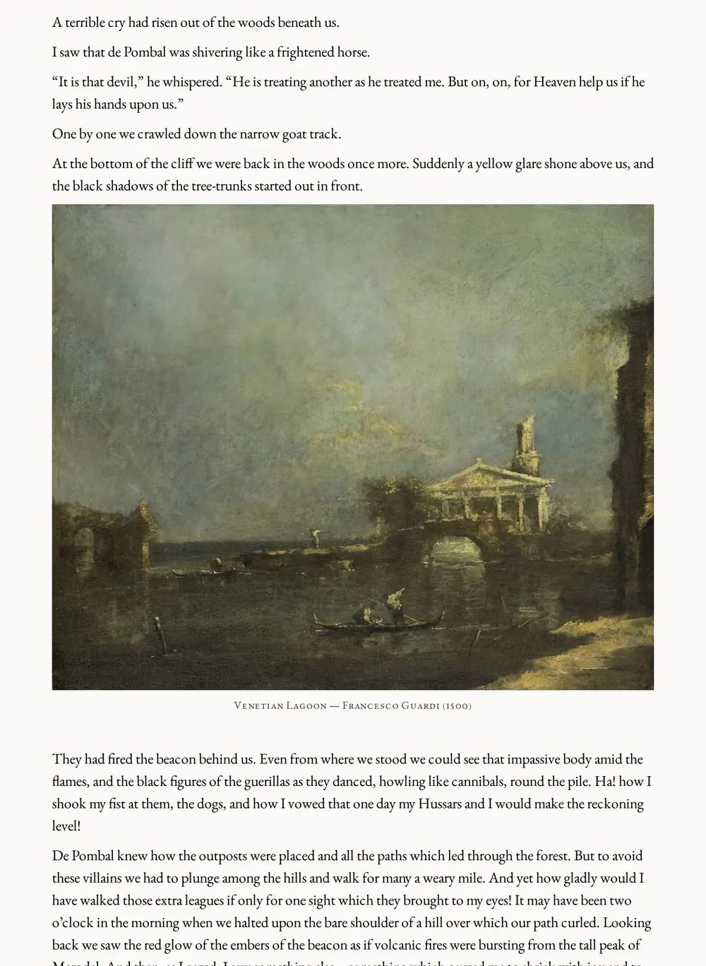 A page of The Adventures of Gerard as set for this edition
