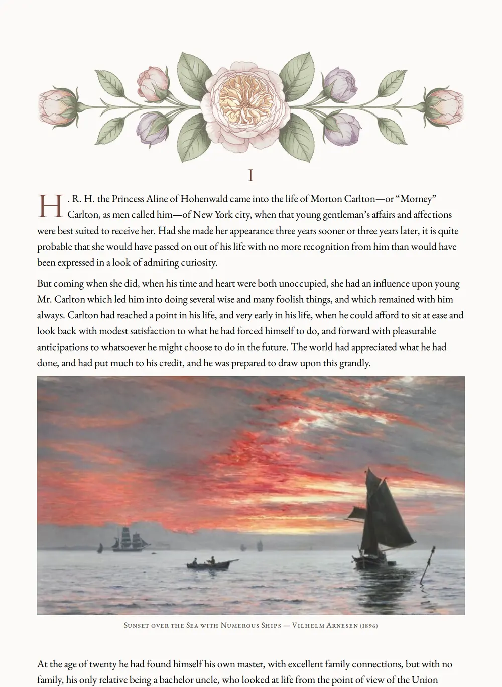 A page of The Princess Aline as set for this edition
