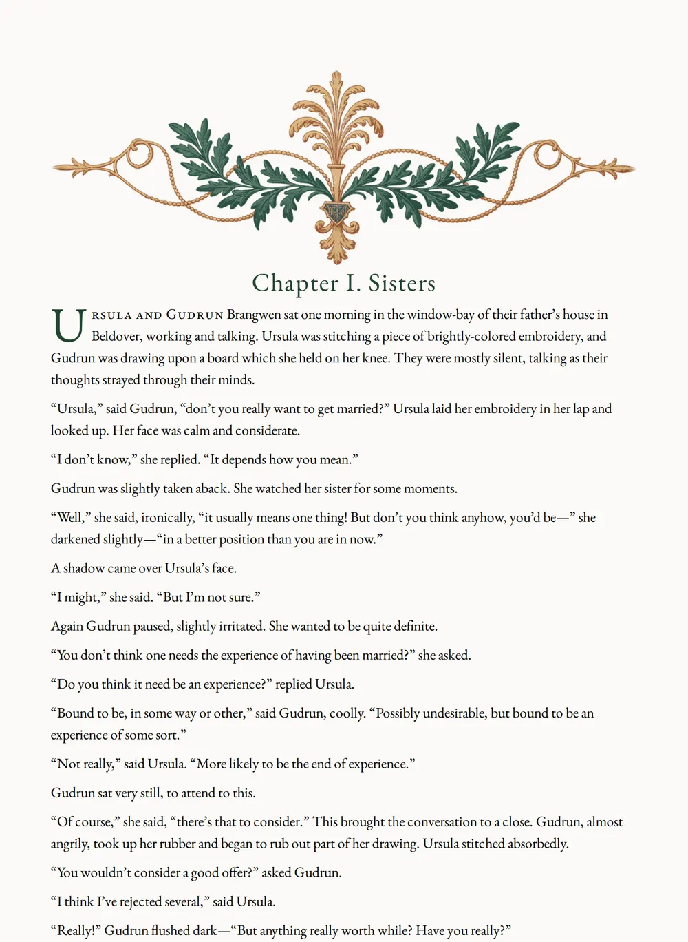 A page of Women in Love as set for this edition