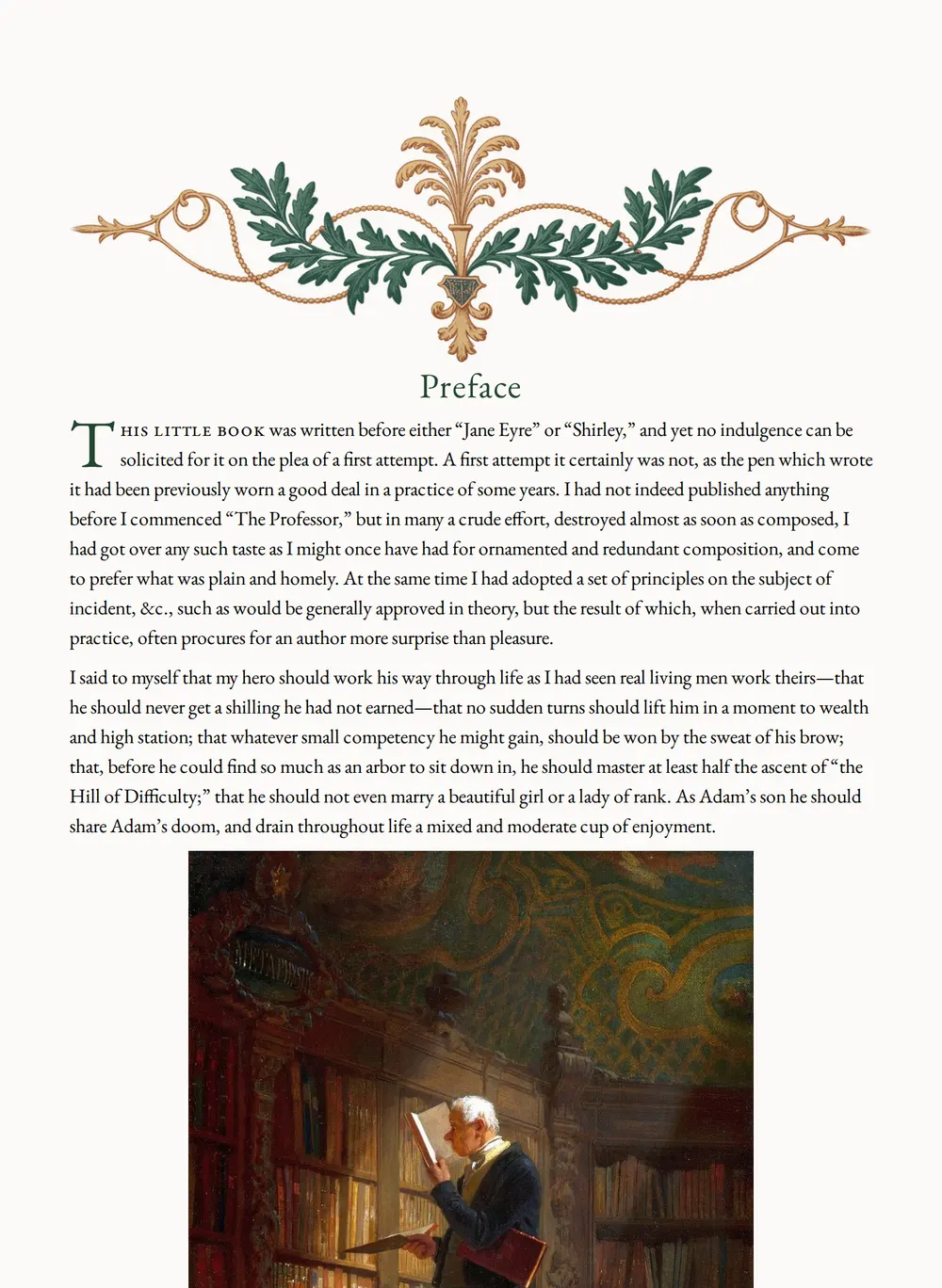 A page of The Professor as set for this edition