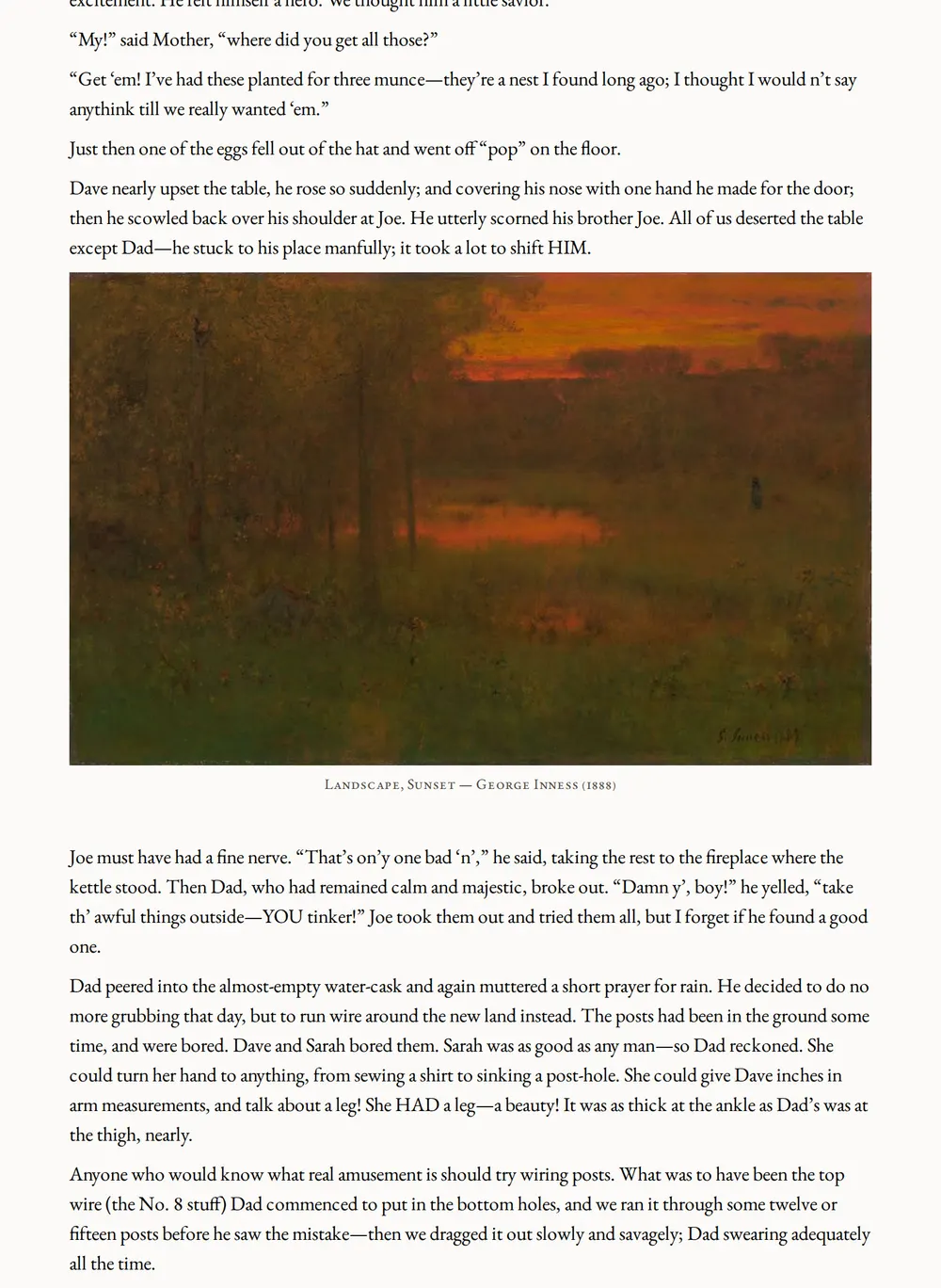 A page of On Our Selection as set for this edition