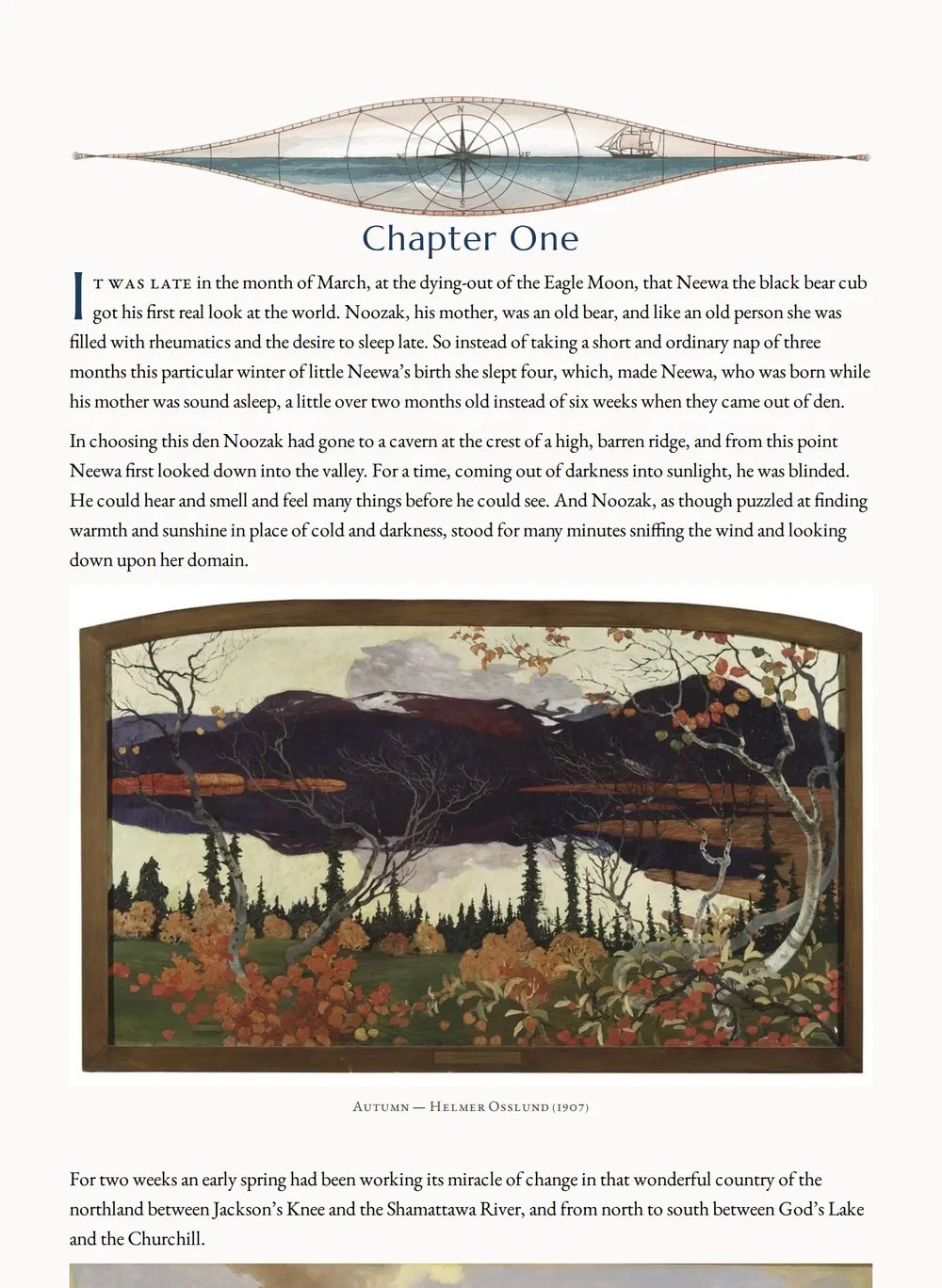 A page of Nomads of the North as set for this edition