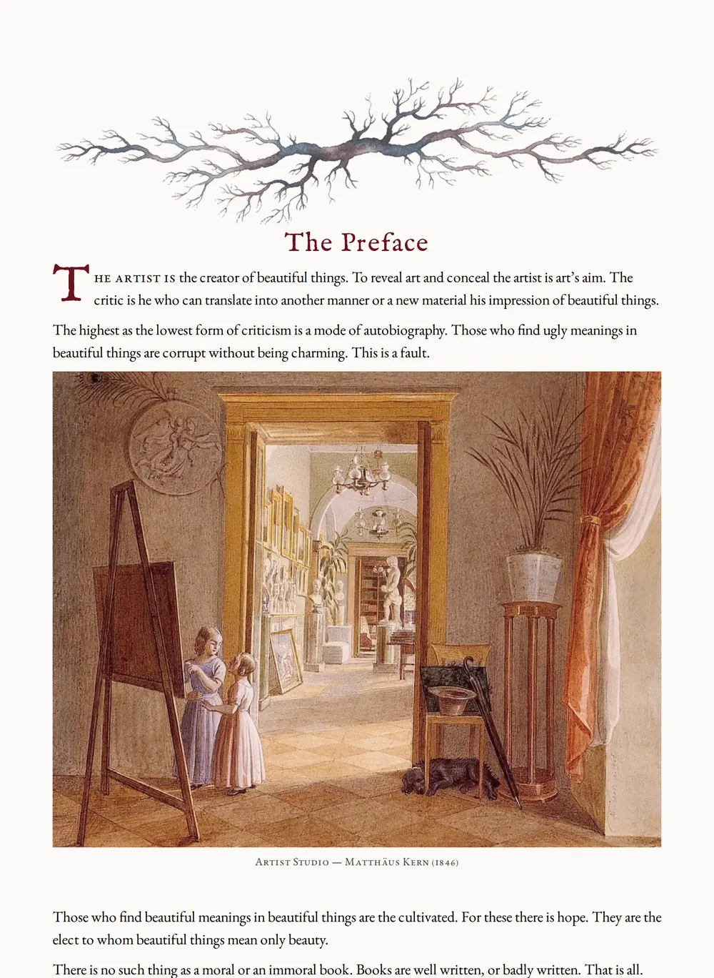 A page of The Picture of Dorian Gray as set for this edition