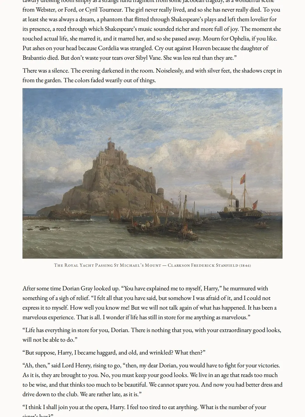 A page of The Picture of Dorian Gray as set for this edition