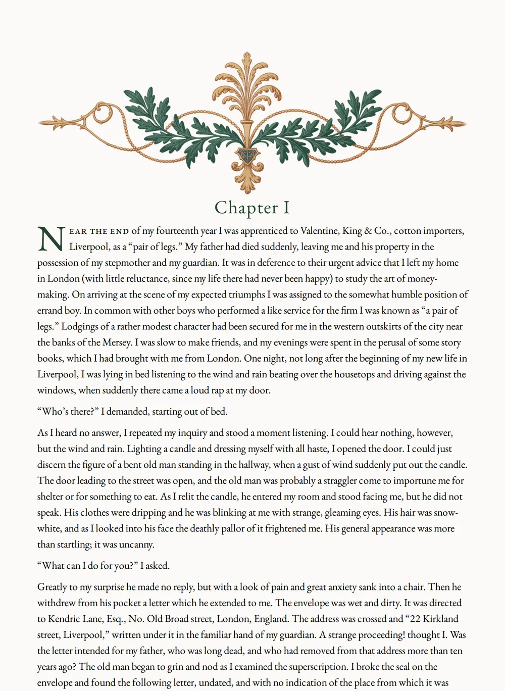 A page of The Master of Silence as set for this edition