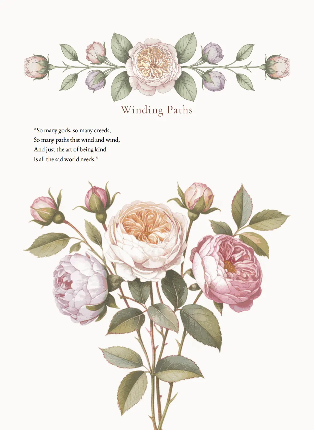 A page of Winding Paths as set for this edition