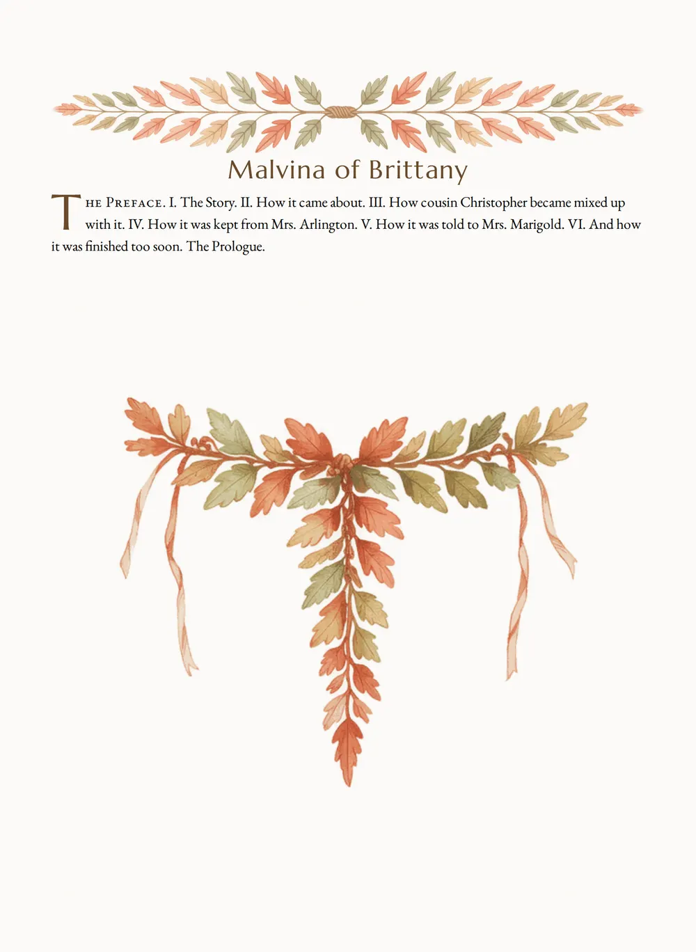 A page of Malvina of Brittany as set for this edition