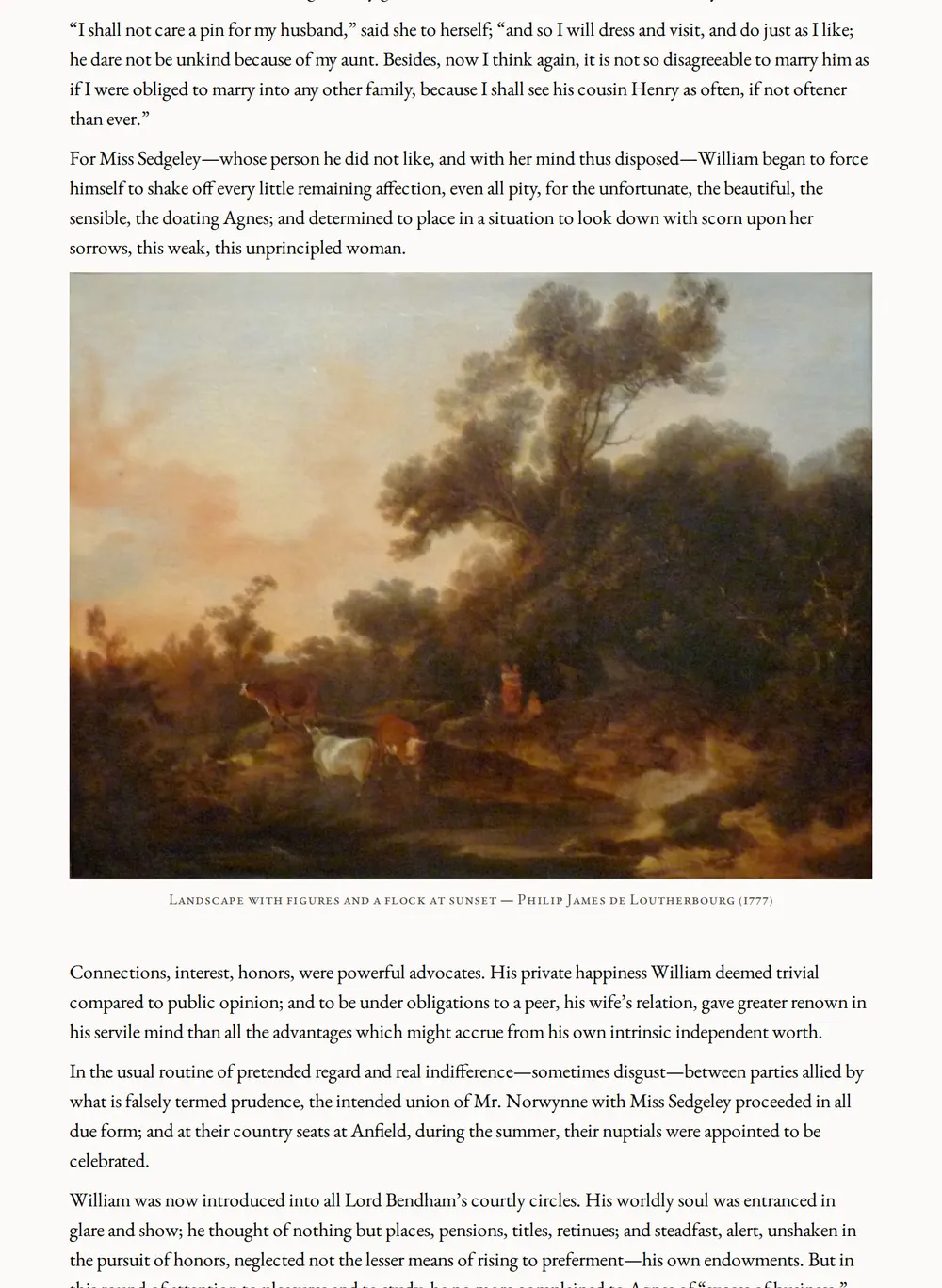 A page of Nature and Art as set for this edition