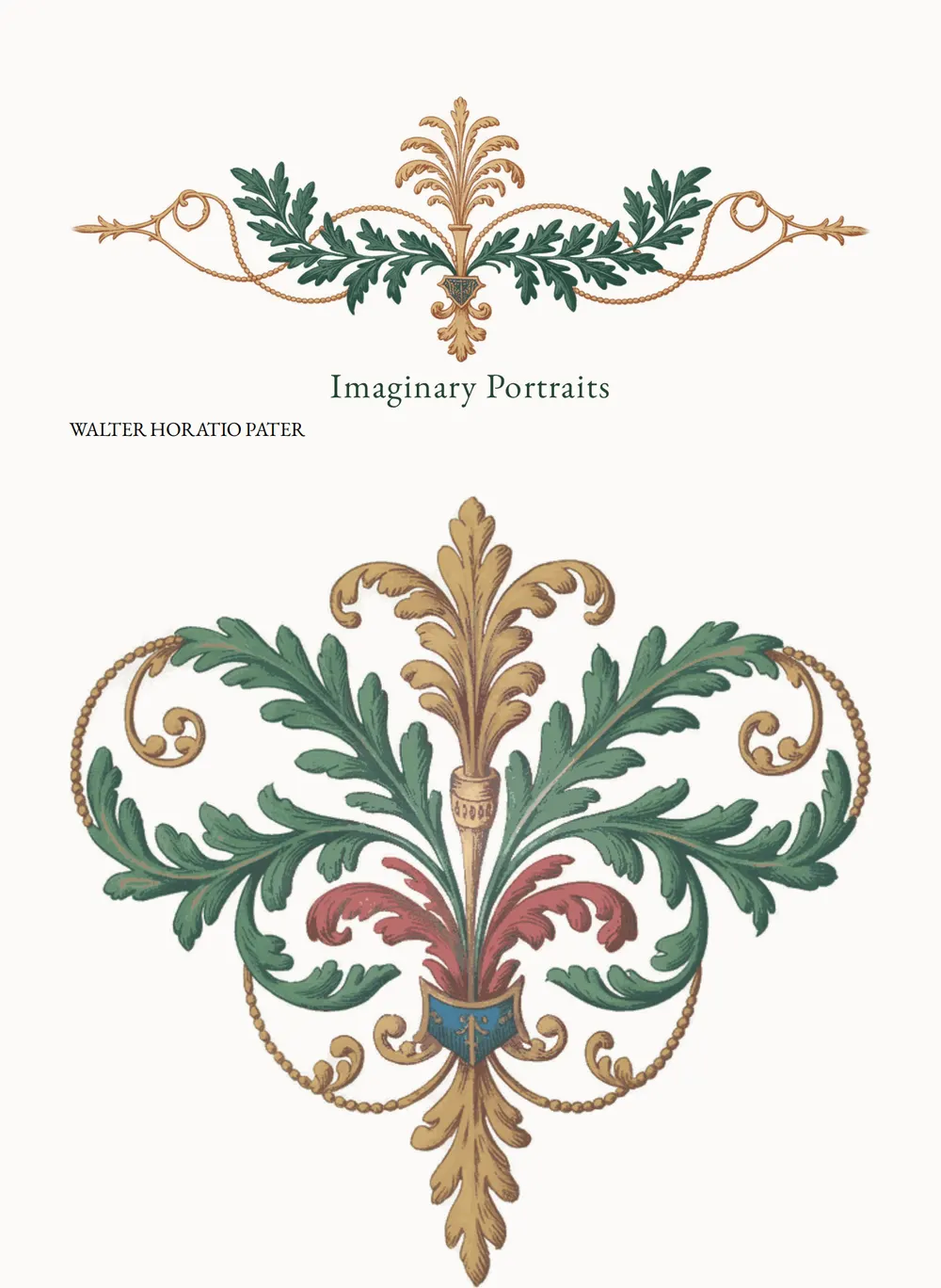 A page of Imaginary Portraits as set for this edition