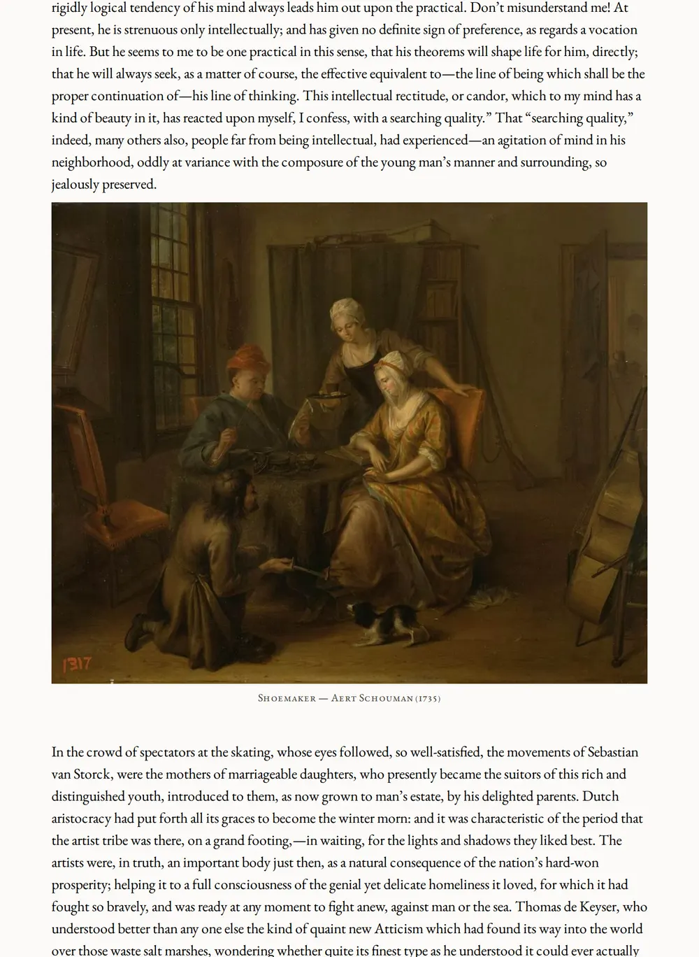 A page of Imaginary Portraits as set for this edition