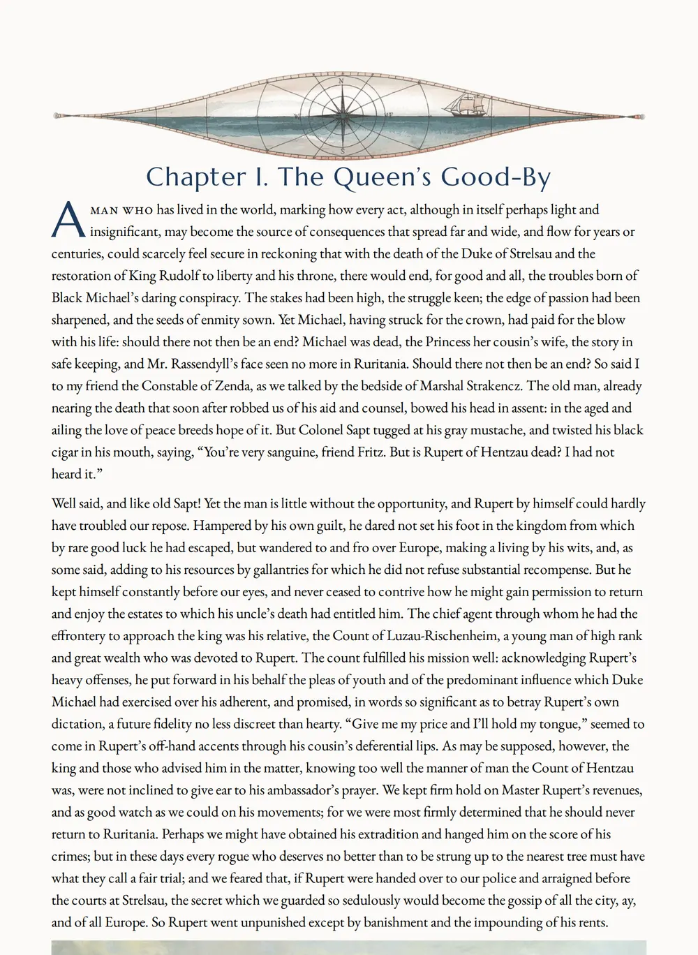 A page of Rupert of Hentzau as set for this edition