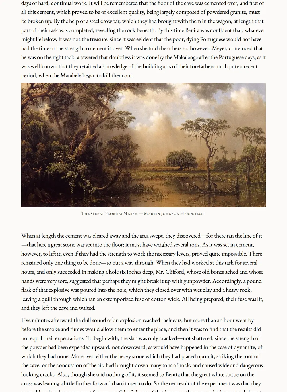 A page of Benita, an African Romance as set for this edition