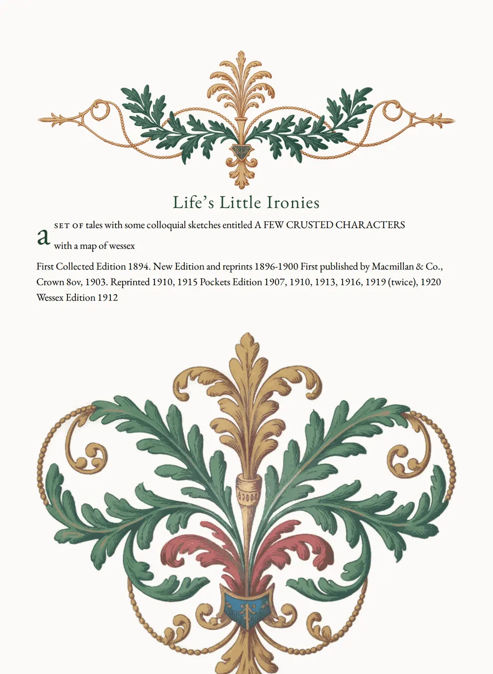 A page of Life's Little Ironies as set for this edition