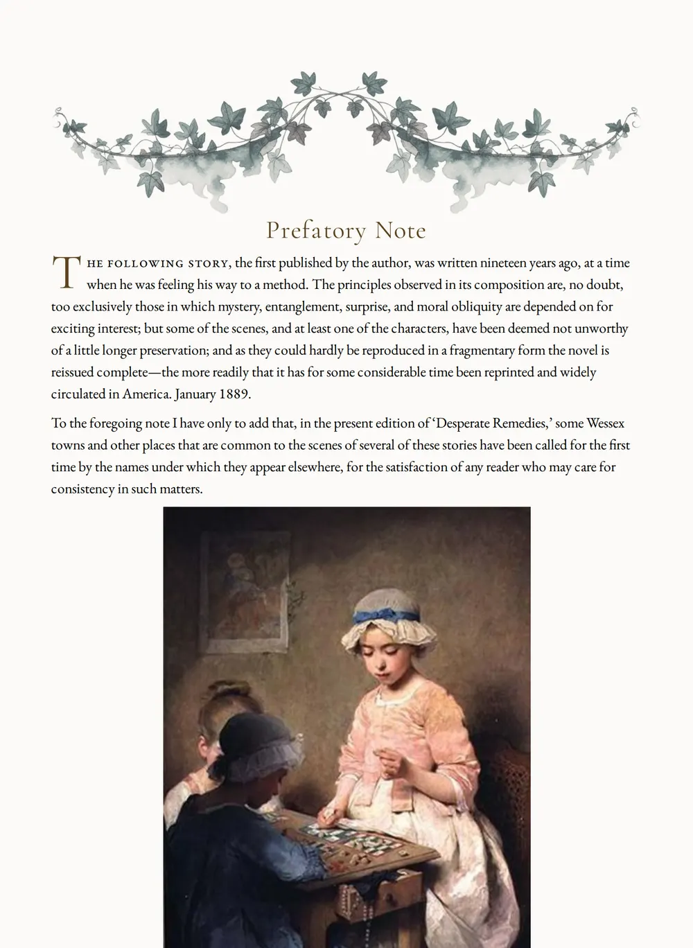 A page of Desperate Remedies as set for this edition