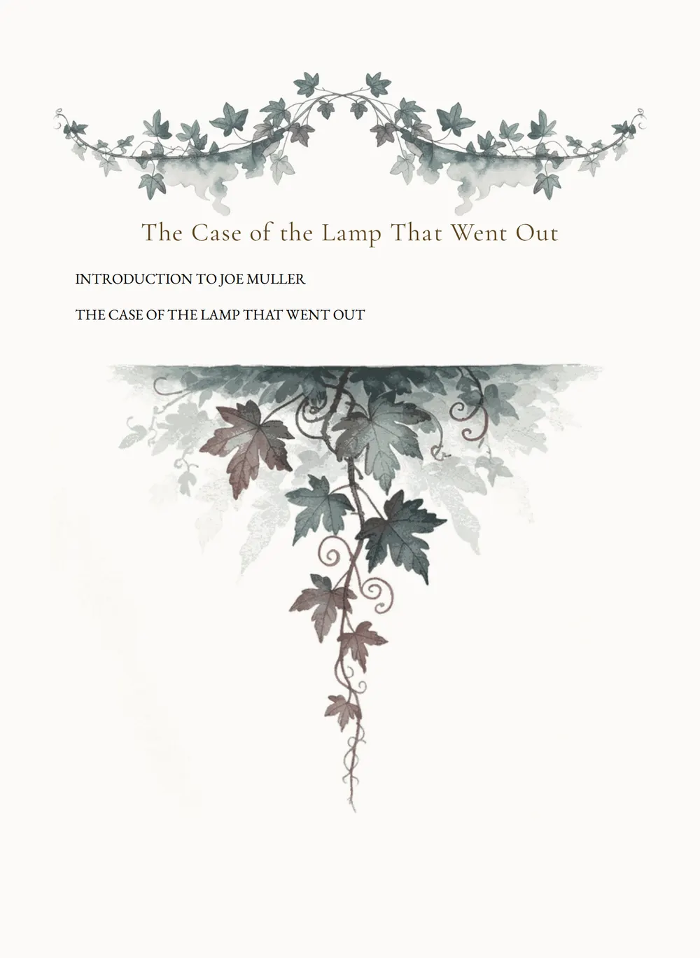 A page of The Case of the Lamp That Went Out as set for this edition