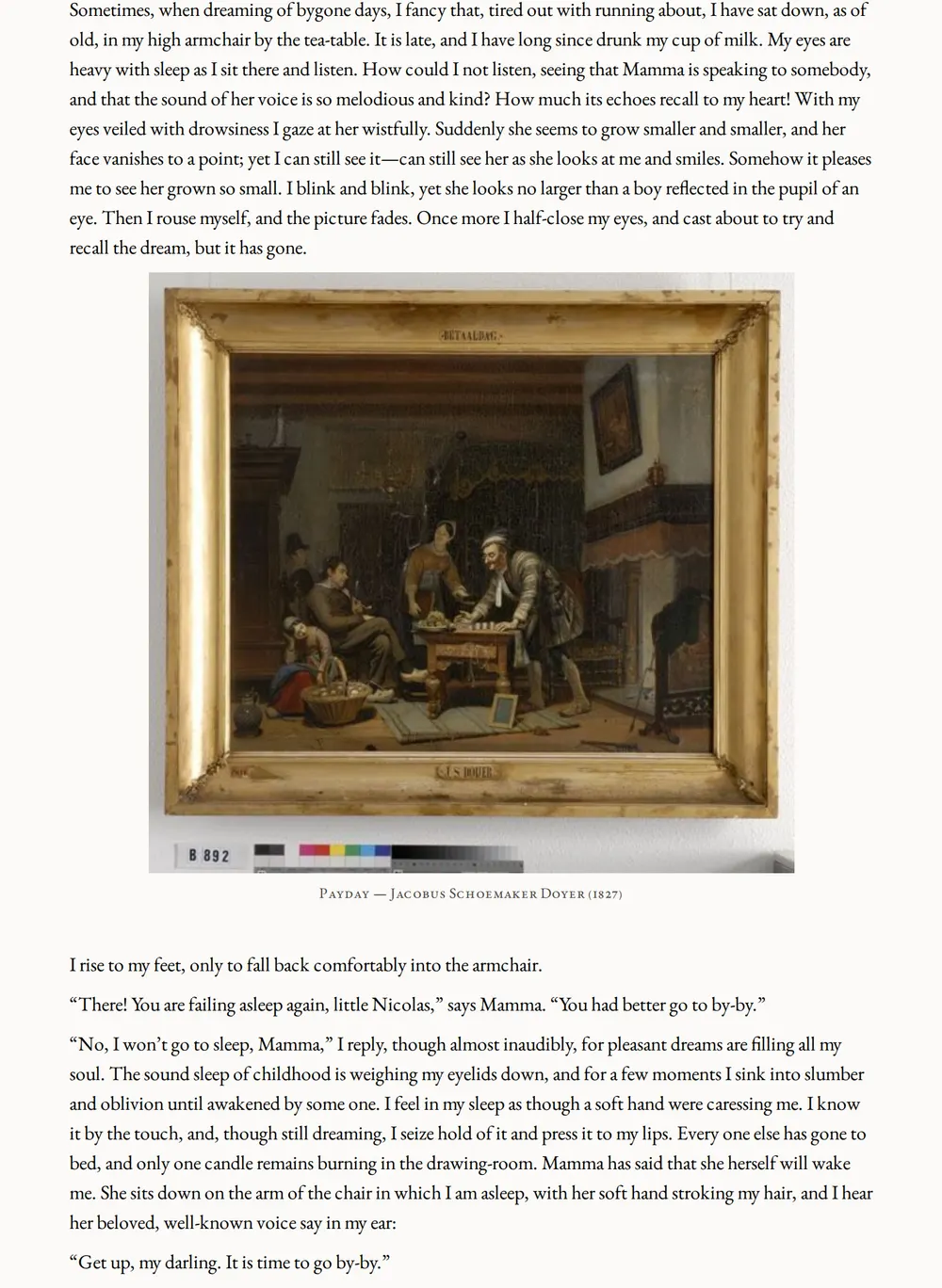 A page of Childhood as set for this edition