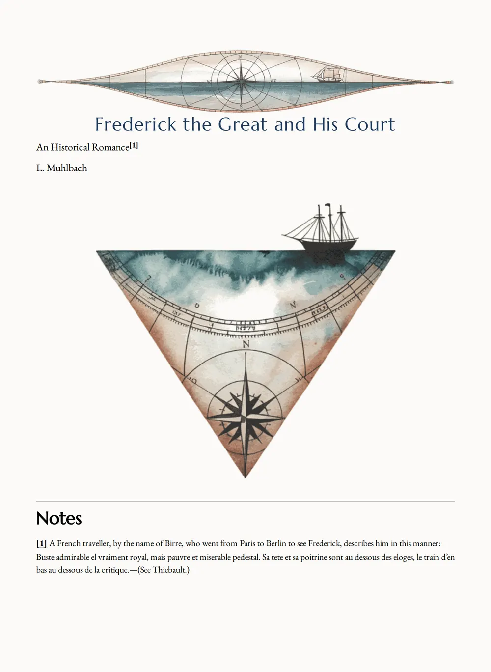 A page of Frederick the Great and His Court as set for this edition