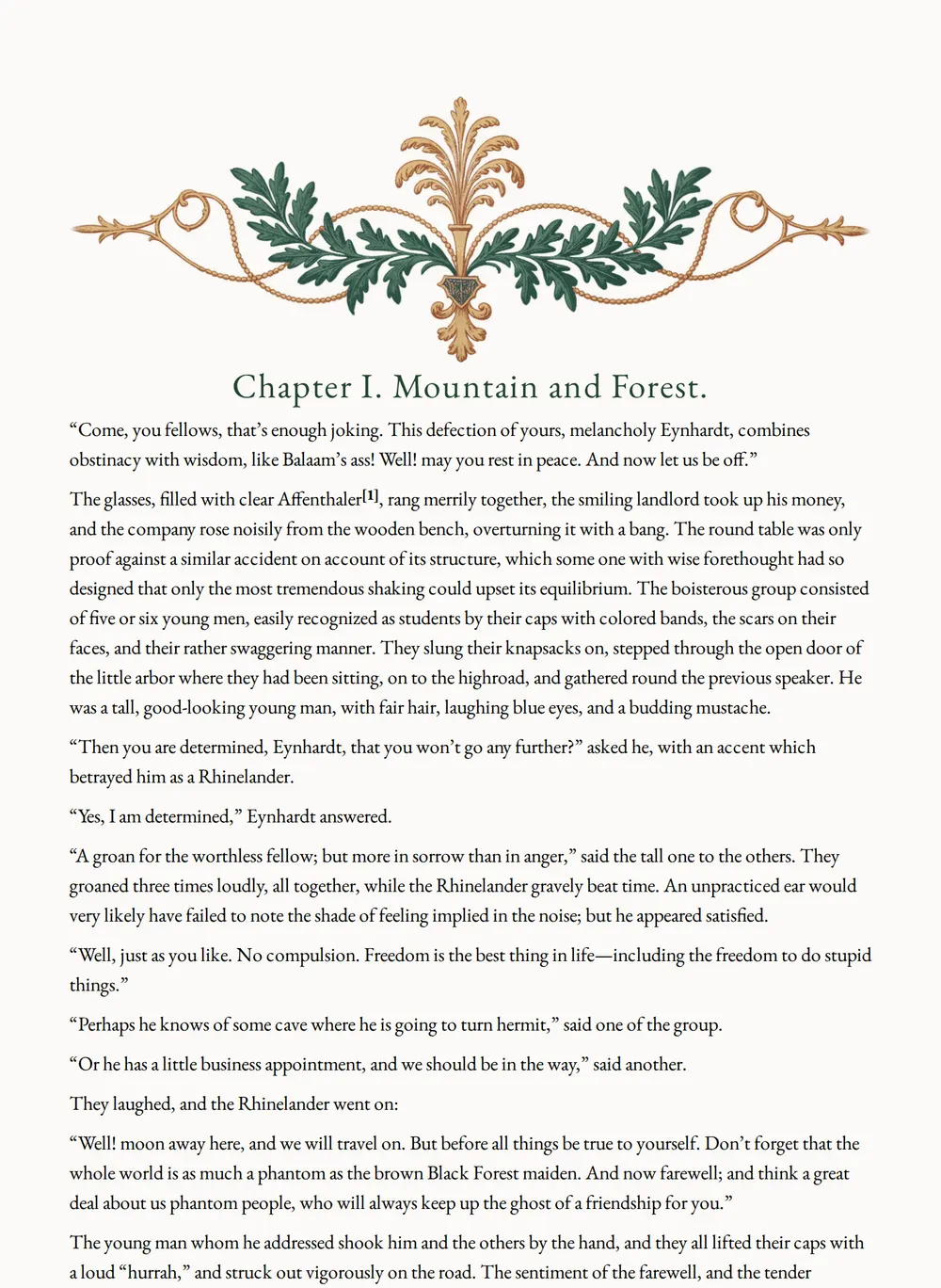 A page of The Malady of the Century as set for this edition