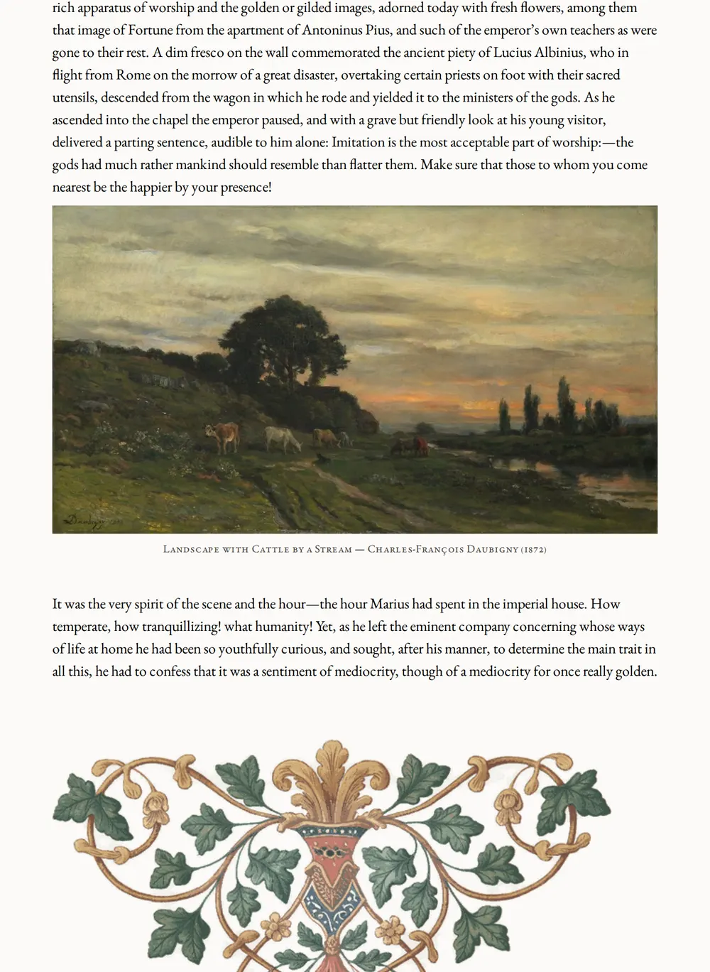 A page of Marius the Epicurean — Complete Edition as set for this edition