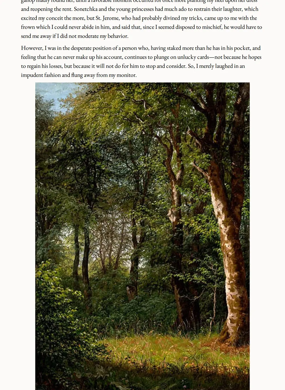 A page of Boyhood as set for this edition