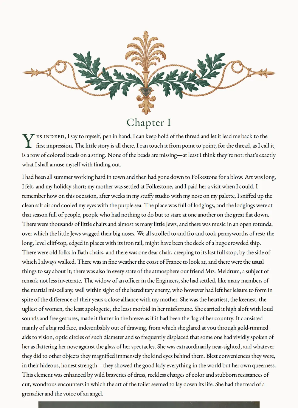 A page of Glasses as set for this edition